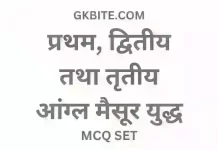 आंग्ल-मैसूर युद्ध MCQ Quiz | Most Important Questions आंग्ल-मैसूर युद्ध