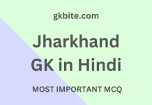 Jharkhand GK in Hindi – झारखंड सामान्य ज्ञान प्रश्नोत्तरी – महत्वपूर्ण प्रश्न और उत्तर Jharkhand GK in Hindi